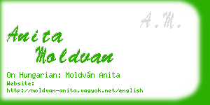 anita moldvan business card